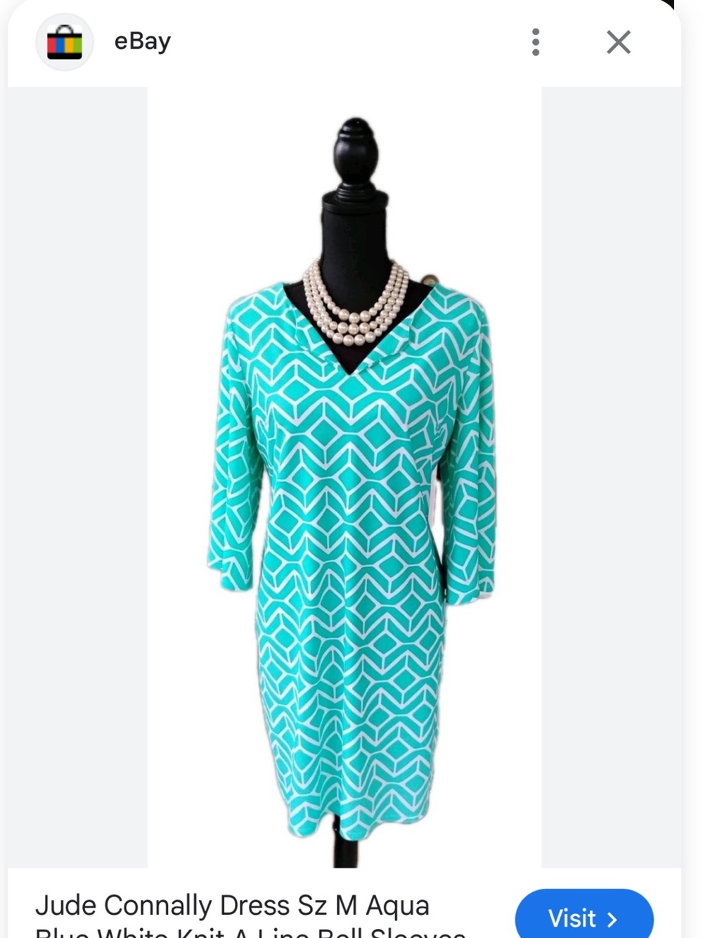 Jude Conally XL Geometric Mini Dress - Women's Casual Shift - Picture 2 of 2